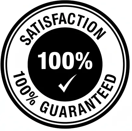 100 percent satisfaction guarantee badge for roofing company in Miami