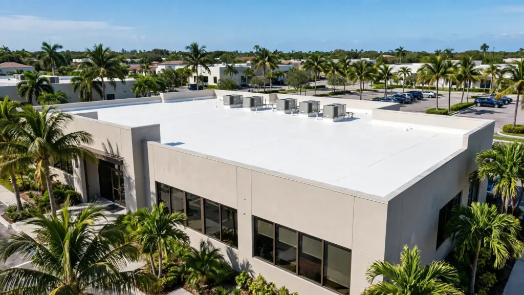Commercial building with new roof in Miami